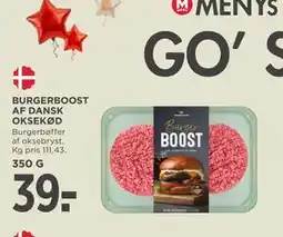 MENY BURGERBOOST AF DANSK OKSEKØD tilbud