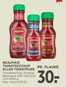 MENY BEAUVAIS TOMATKETCHUP ELLER TOMATPURÉ tilbud