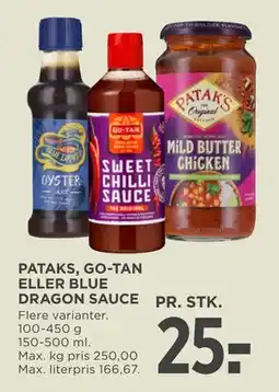 MENY PATAKS, GO-TAN ELLER BLUE DRAGON SAUCE tilbud