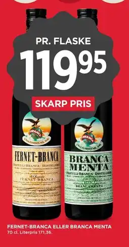 MENY FERNET-BRANCA ELLER BRANCA MENTA tilbud