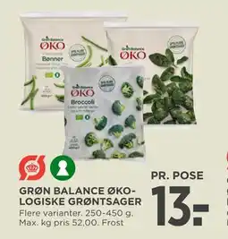MENY GRØN BALANCE ØKOLOGISKE GRØNTSAGER tilbud