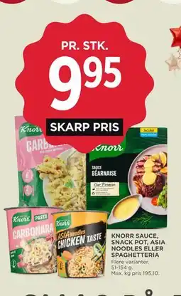 MENY KNORR SAUCE, SNACK POT, ASIA NOODLES ELLER SPAGHETTERIA tilbud