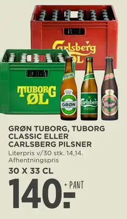 MENY GRØN TUBORG, TUBORG CLASSIC ELLER CARLSBERG PILSNER tilbud
