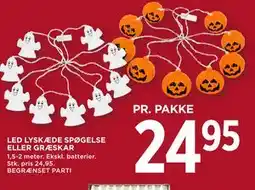 MENY LED LYSKÆDE SPØGELSE ELLER GRÆSKAR tilbud