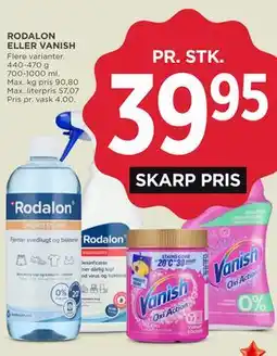 MENY RODALON ELLER VANISH tilbud
