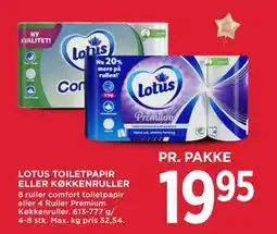 MENY LOTUS TOILETPAPIR ELLER KØKKENRULLER tilbud