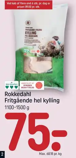 REMA 1000 Rokkedahl Fritgående hel kylling tilbud