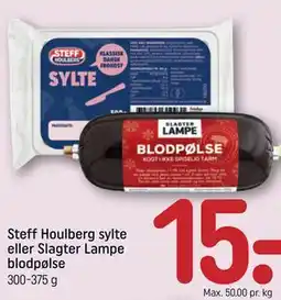 REMA 1000 Steff Houlberg sylte eller Slagter Lampe blodpølse tilbud