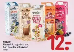 REMA 1000 Naturli' Havredrik, soyadrik, oat barista eller kokosvand tilbud