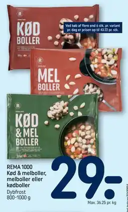 REMA 1000 REMA 1000 Kød & melboller, melboller eller kødboller tilbud
