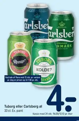 REMA 1000 Tuborg eller Carlsberg øl tilbud