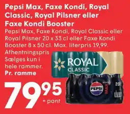 SPAR Pepsi Max, Faxe Kondi, Royal Classic, Royal Pilsner eller Faxe Kondi Booster tilbud
