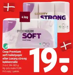 Coop 365 Coop Premium soft toiletpapir eller Luxury strong køkkenrulle tilbud