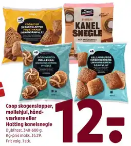 Coop 365 Coop skagenslapper, møllehjul, håndværkere eller Hatting kanelsnegle tilbud