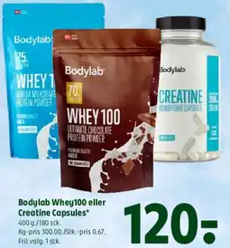 Coop 365 Bodylab Whey100 eller Creatine Capsules tilbud