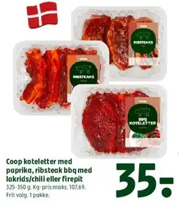 Coop 365 Coop koteletter / ribsteak / firepit tilbud