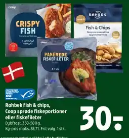 Coop 365 Rahbek / Coop sprøde fiskerportioner eller fiskefileter tilbud