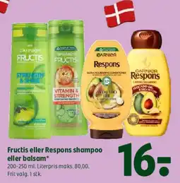 Coop 365 Fructis eller Respons shampoo eller balsam tilbud