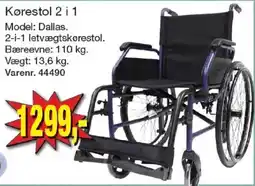 Harald Nyborg Dallas kørestol 2 i 1 tilbud