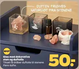 Netto Spot Glas med dekorative sten og duftolie tilbud