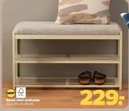 Netto Spot bænk med stofsæde tilbud