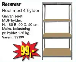 Harald Nyborg Rockfort reol med 4 hylder tilbud