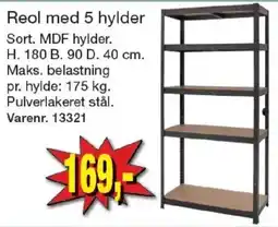 Harald Nyborg Reol med 5 hylder tilbud
