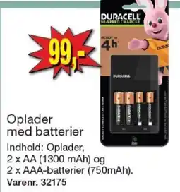 Harald Nyborg Duracell oplader med batterier tilbud