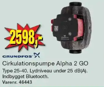 Harald Nyborg Grundfos Cirkulationspumpe Alpha 2 GO tilbud