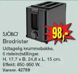 Harald Nyborg Sjöbo brødrister tilbud