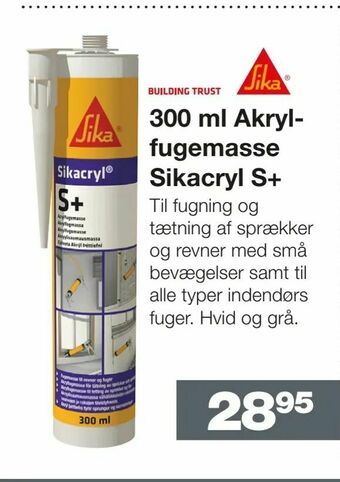 Bauhaus 300 ml Akryl fugemasse Sikacryl S+ tilbud
