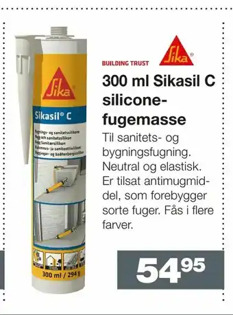 Bauhaus 300 ml Sikasil C silicone fugemasse tilbud