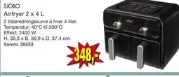 Harald Nyborg SJÖBO Airfryer 2 x 4 L tilbud