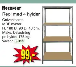 Harald Nyborg Reol med 4 hylder tilbud