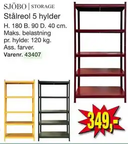 Harald Nyborg Stålreol 5 hylder tilbud