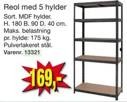Harald Nyborg Reol med 5 hylder tilbud