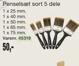 Harald Nyborg Penselsæt sort 5 dele tilbud