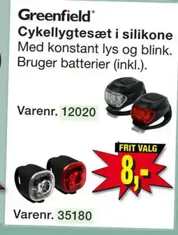 Harald Nyborg Greenfield Cykellygtesæt i silikone tilbud