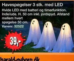 Harald Nyborg Havespøgelser 3 stk. med LED tilbud
