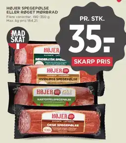 MENY Højer spegepølse eller røget mørbrad tilbud