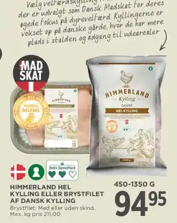 MENY Himmerland hel kylling eller brystfilet af dansk kylling tilbud