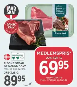 MENY T-bone steak af dansk kalv tilbud