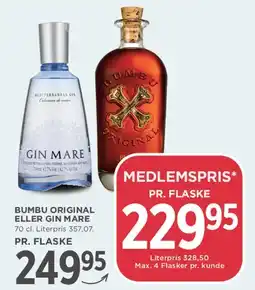 MENY Bumbu Original eller Gin Mare tilbud