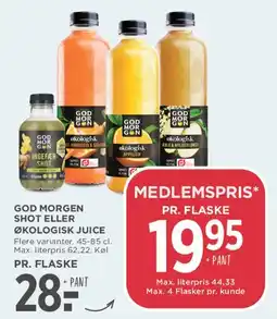 MENY God Morgen Shot eller Økologisk Juice tilbud