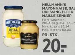 MENY Hellmann's mayonnaise / Maille sennep tilbud