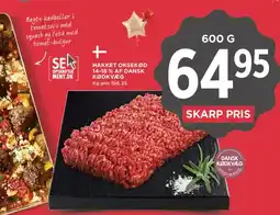 MENY Hakket oksekød (Dansk kødkvæg) tilbud
