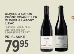 MENY Olivier & Lafont Rhône Visan eller Lirac tilbud