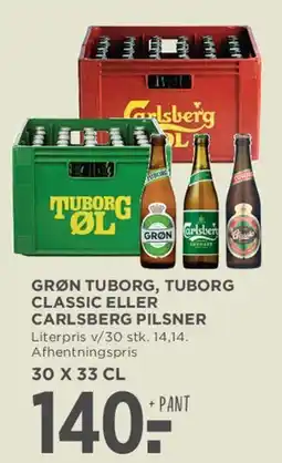 MENY Grøn Tuborg, Tuborg Classic eller Carlsberg Pilsner tilbud