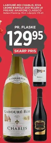 MENY Labouré-Roi Chablis (eller Barolo / Amarone) - Pr. Flaske tilbud
