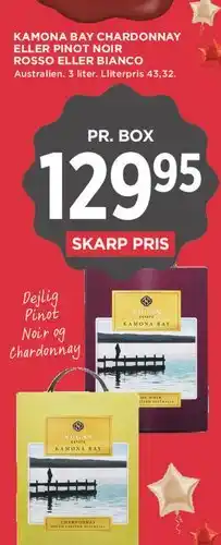MENY KAMONA BAY CHARDONNAY ELLER PINOT NOIR ROSSO ELLER BIANCO tilbud